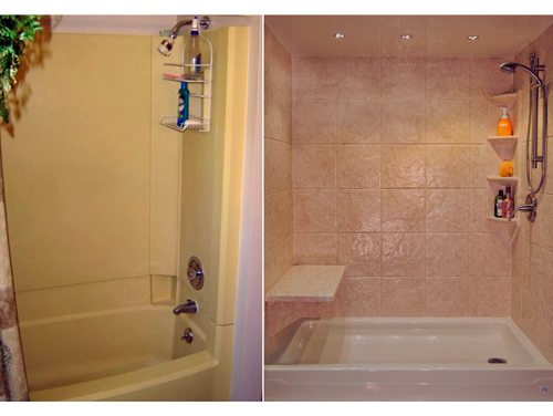 Before And After Tub To Shower Conversion