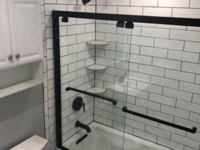 Black Frame Sliding Shower Door